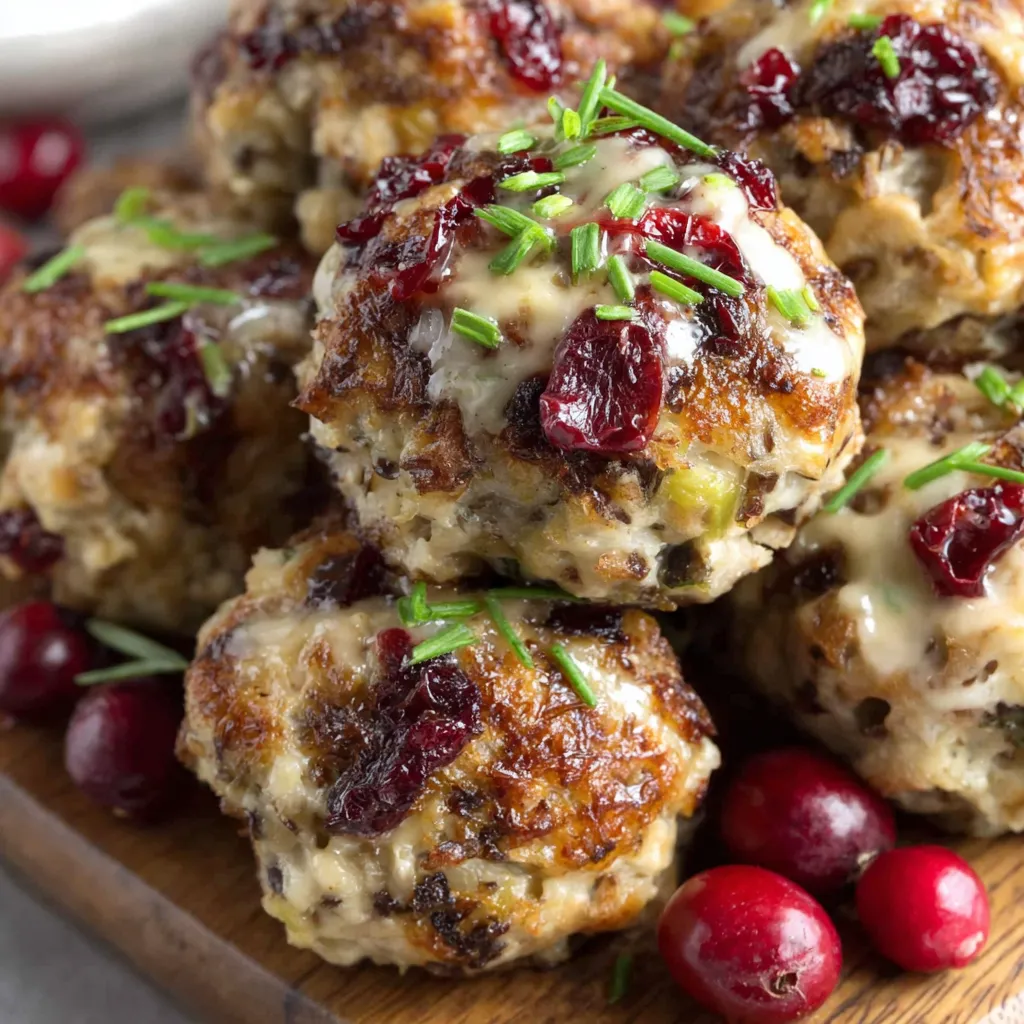 Turkey and Stuffing Meatballs