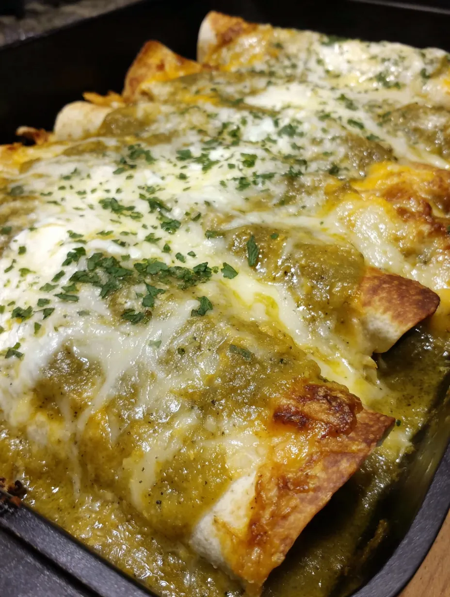 Green Chile, Chicken and Cheese Enchiladas