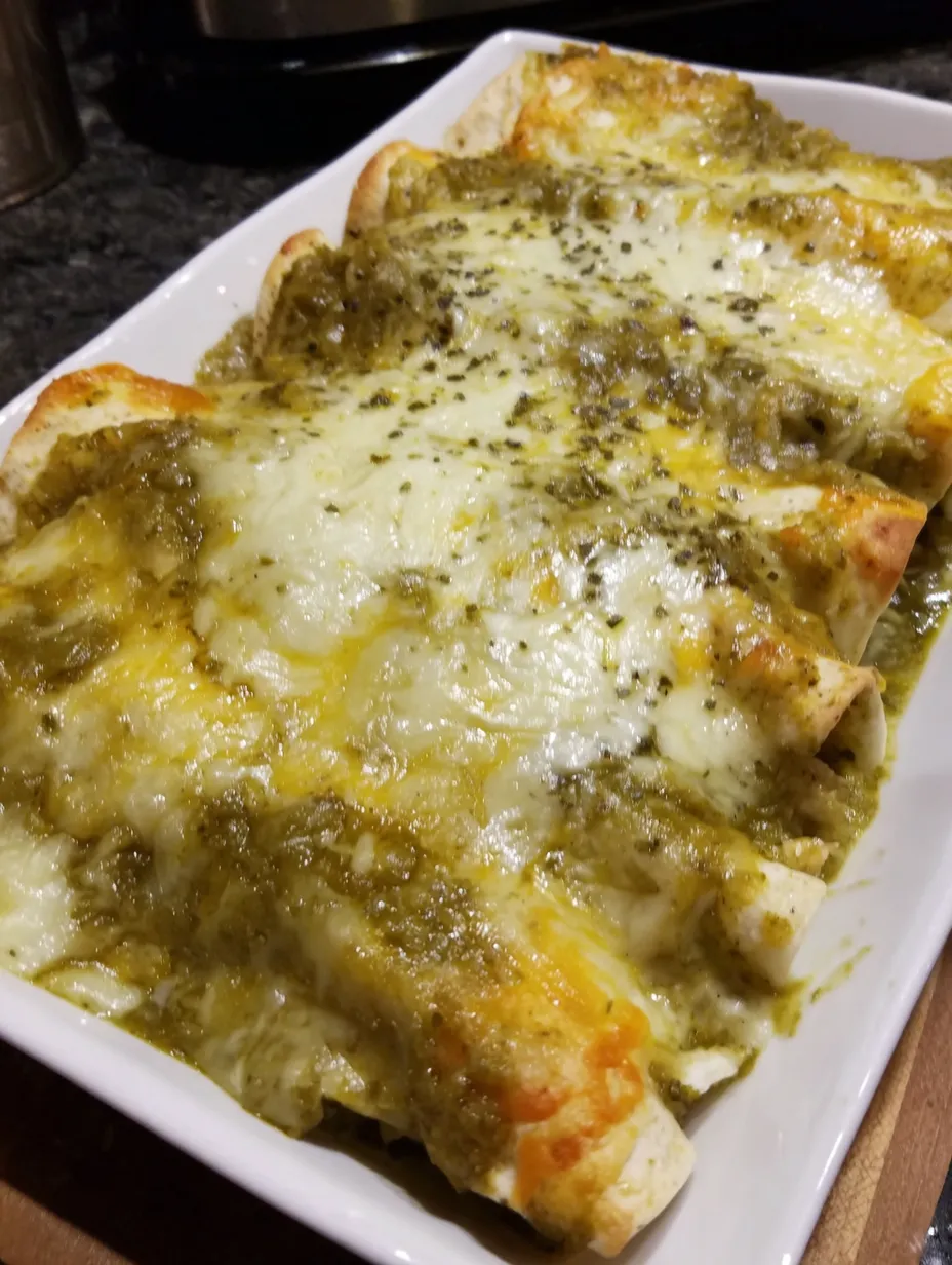 Green Chile, Chicken and Cheese Enchiladas