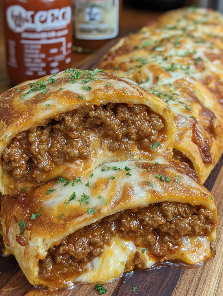 Cheesy Sloppy Joe Stromboli