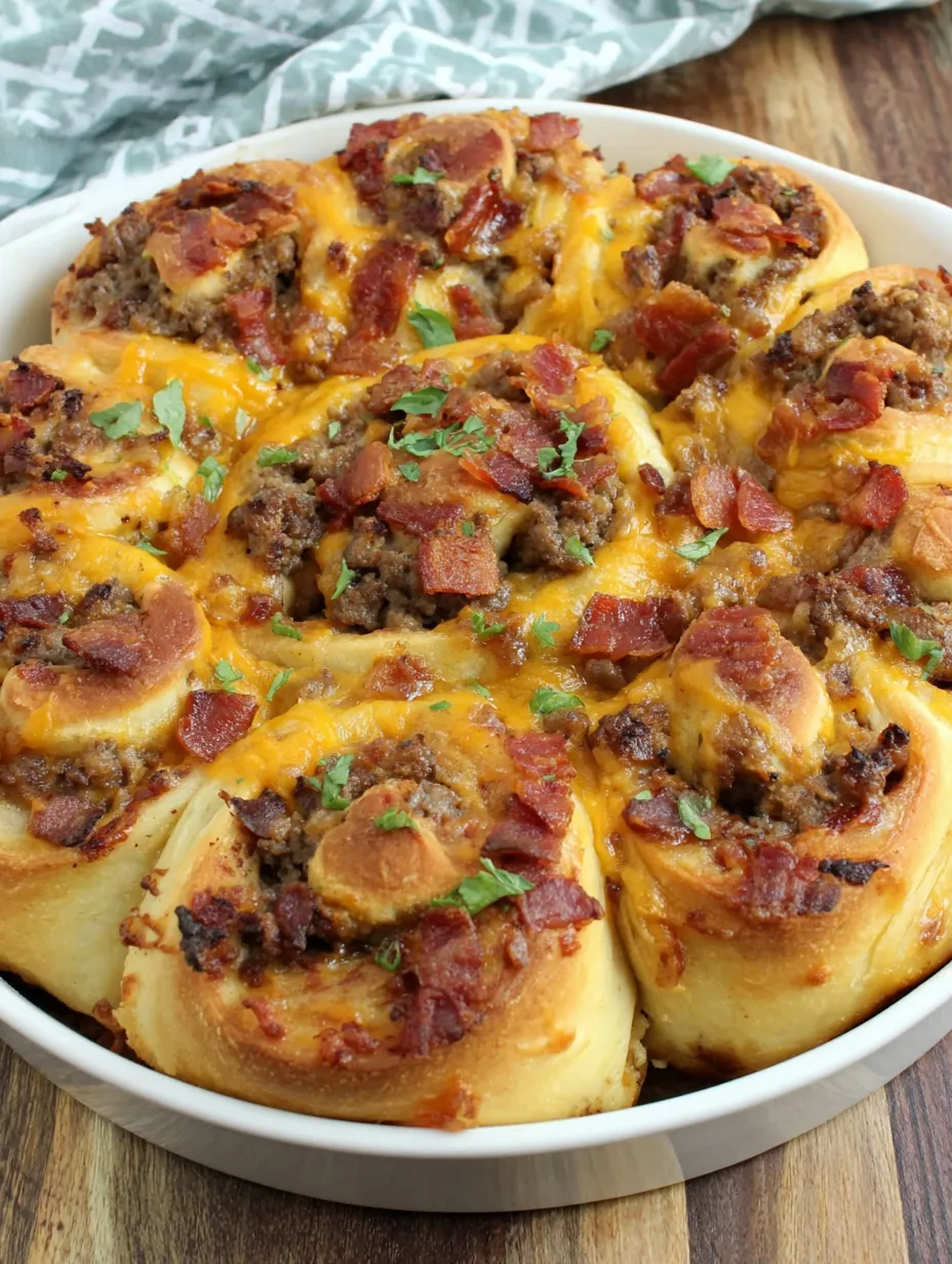 Bacon Cheeseburger Pizza Pinwheels