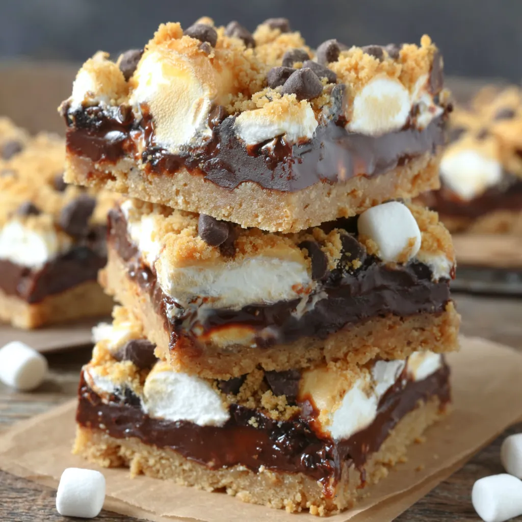 Gooey Baked S’mores Bars