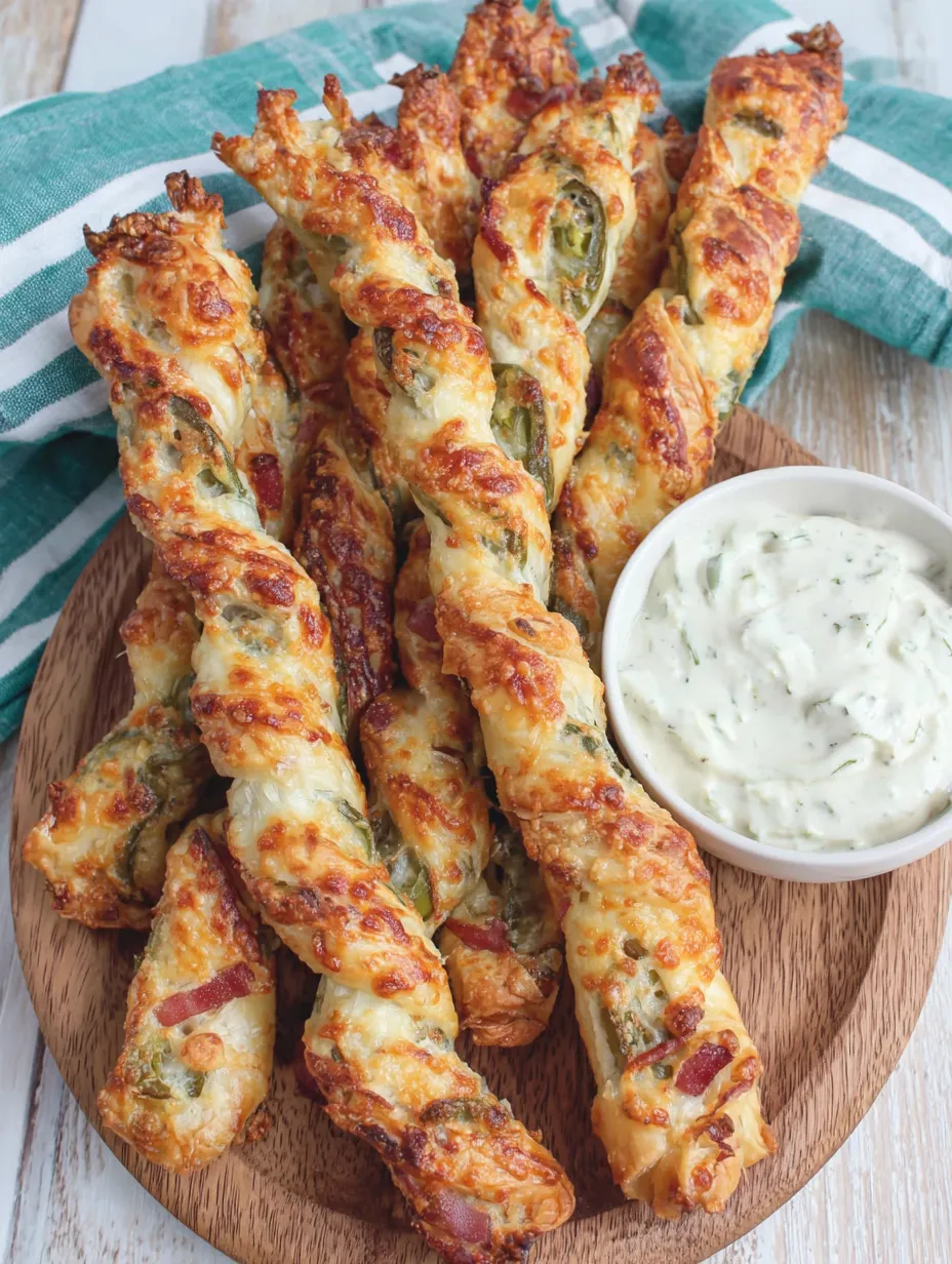 Cheesy Jalapeno Popper Puff Pastry Straws
