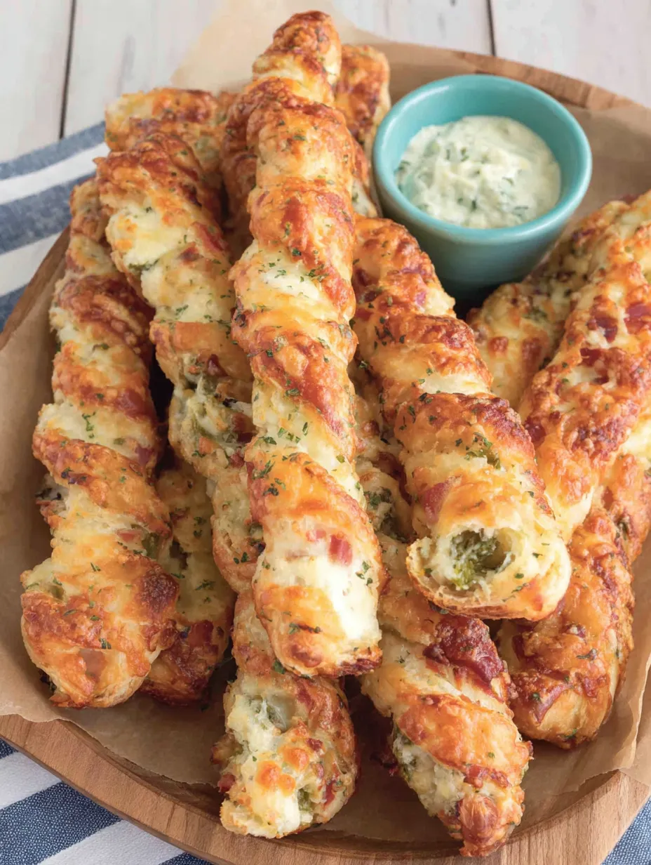 Cheesy Jalapeno Popper Puff Pastry Straws
