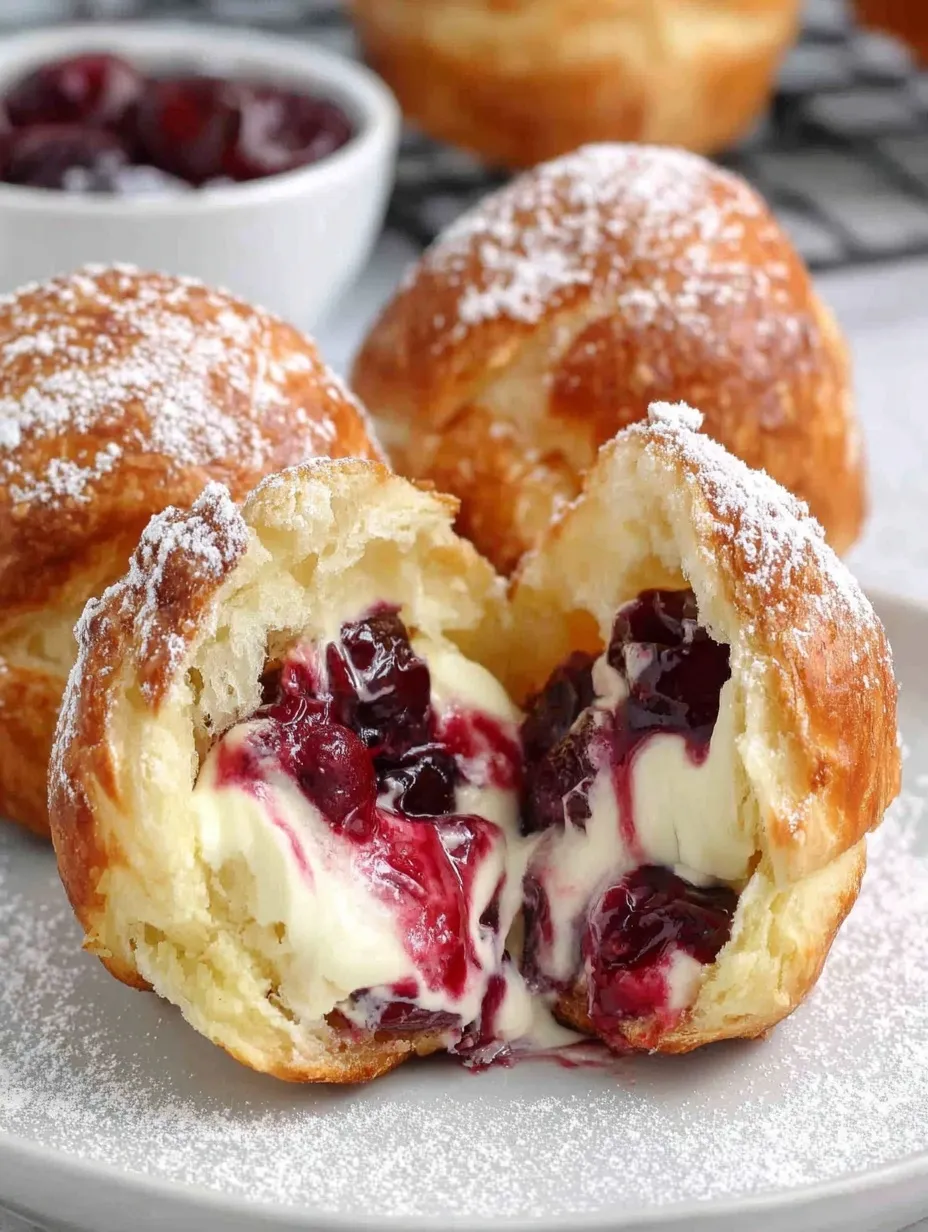 Cherry Cheesecake Crescent Muffins
