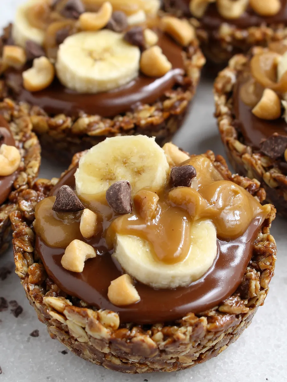 Chocolate Granola Cups with Peanut Butter Filling