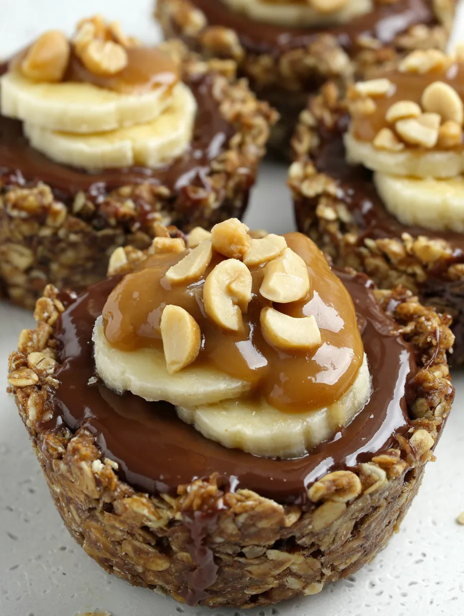 Chocolate Granola Cups with Peanut Butter Filling