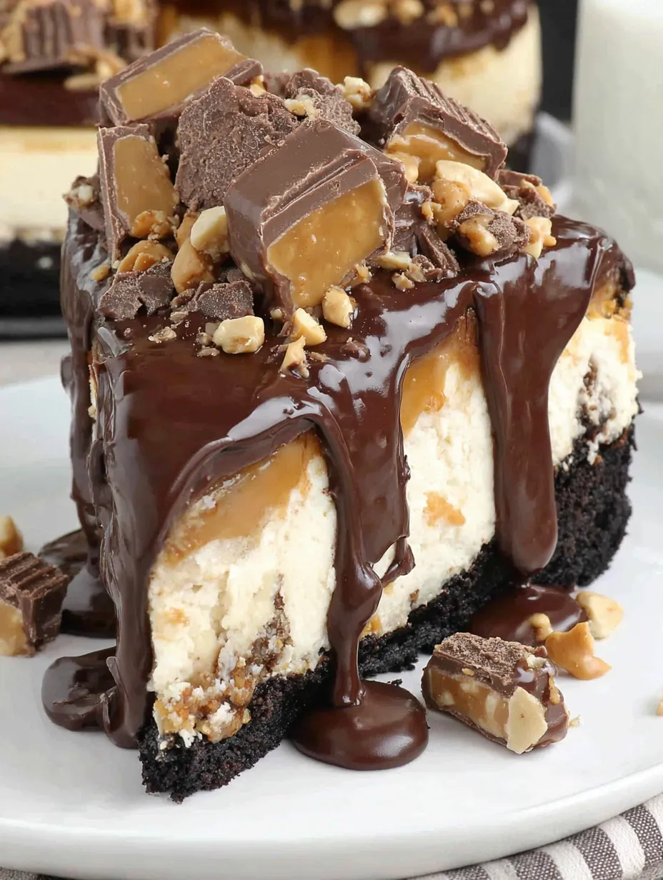 Peanut Butter Snickers Cheesecake