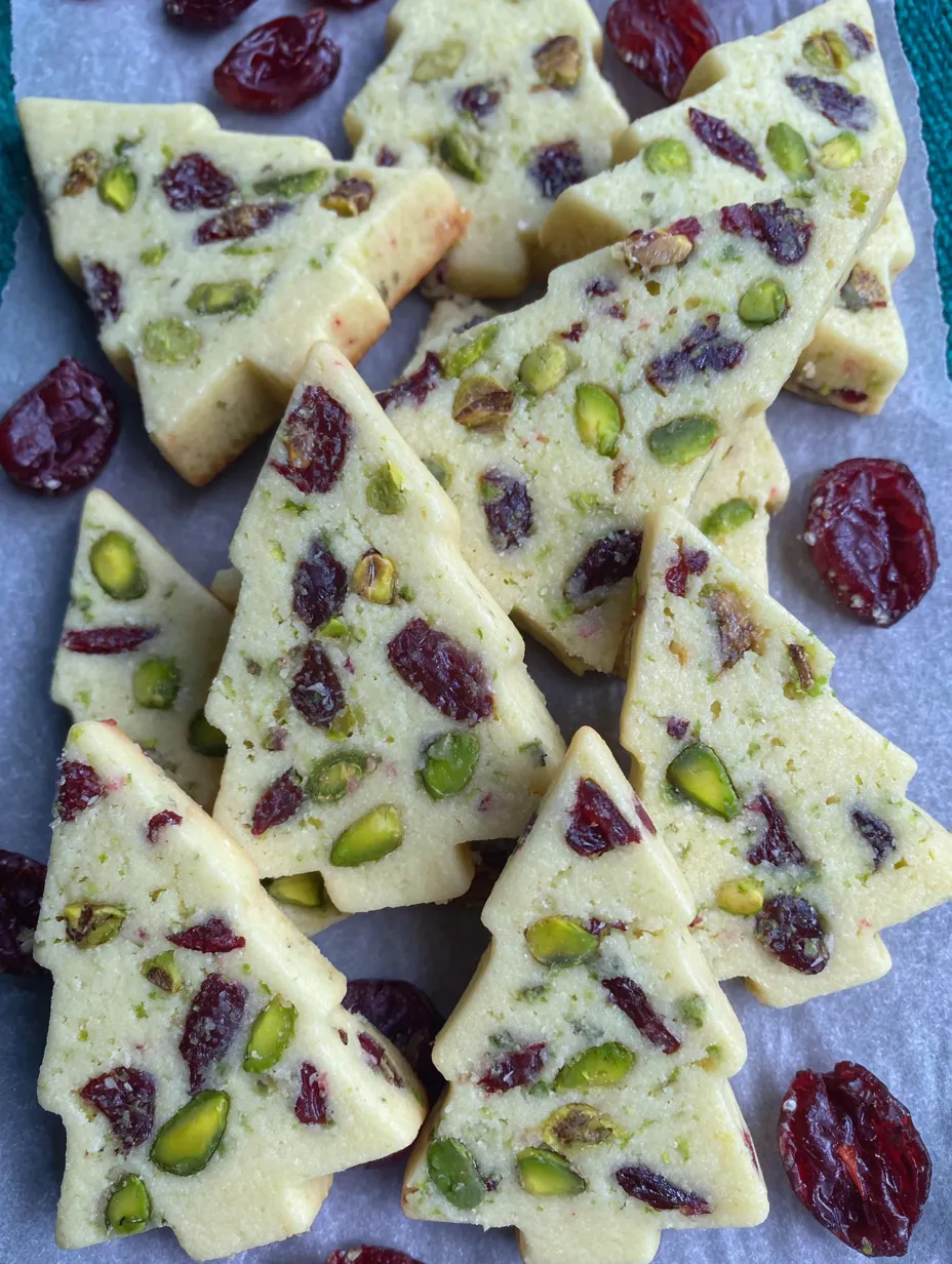 Cranberry Pistachio Christmas Shortbread Cookies