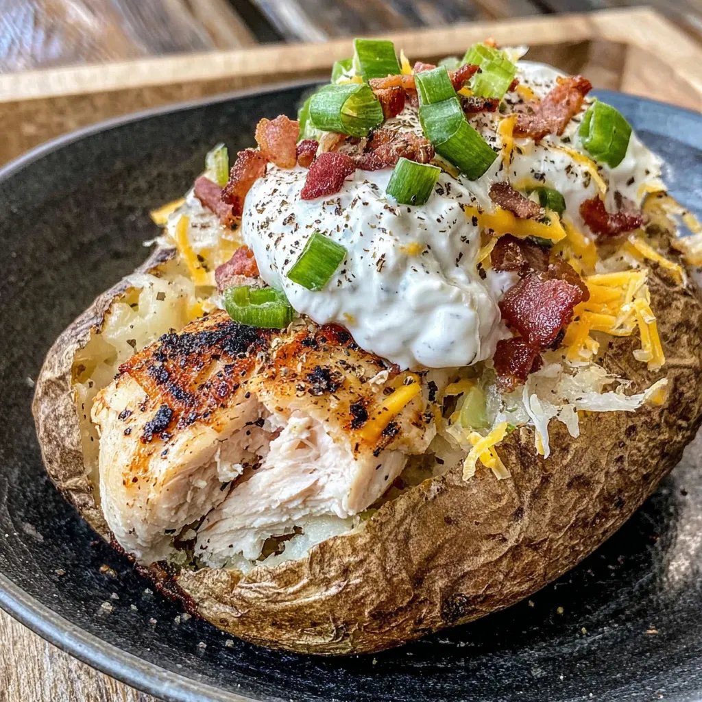Chicken Bacon Ranch Baked Potatoes
