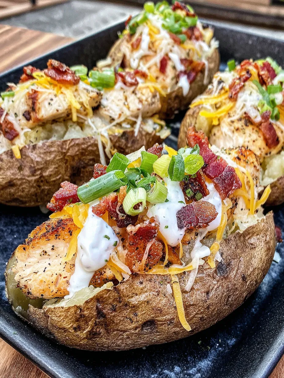 Chicken Bacon Ranch Baked Potatoes