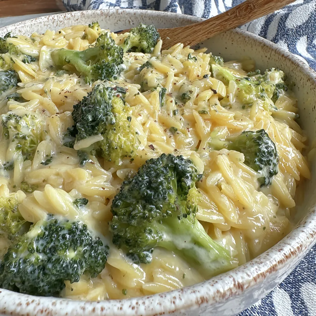 Broccoli Cheddar Orzo