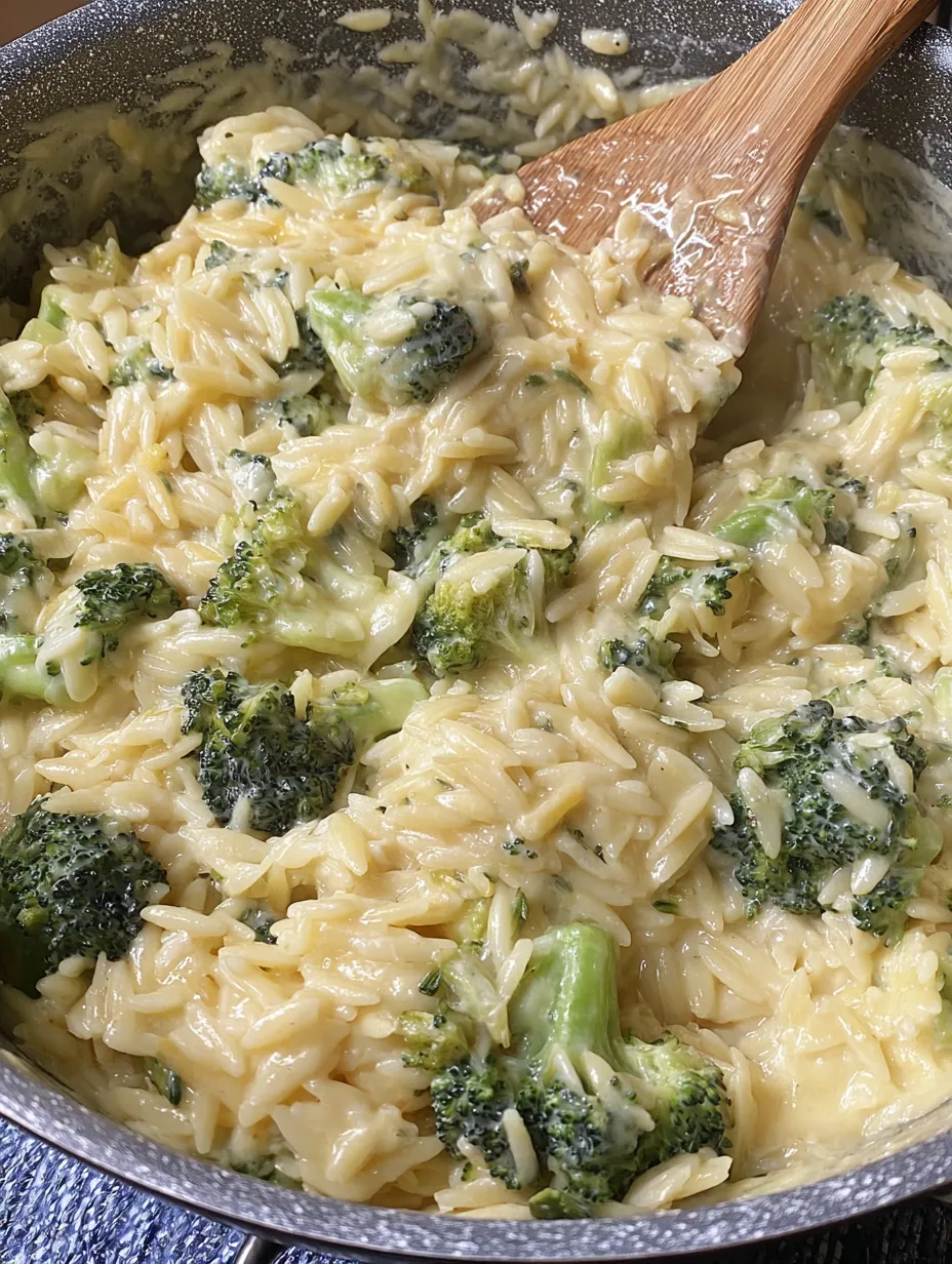 Broccoli Cheddar Orzo