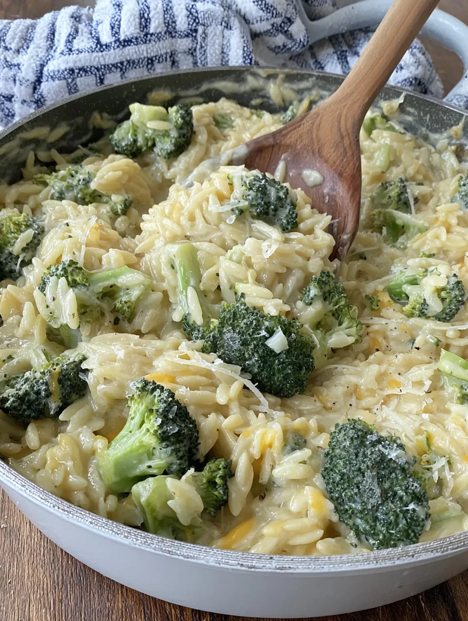 Broccoli Cheddar Orzo