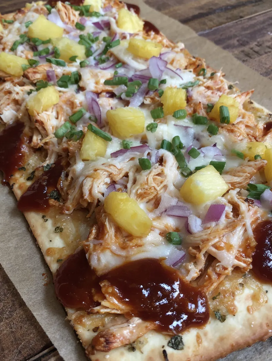 Hawaiian BBQ Chicken Flatbread Pizza