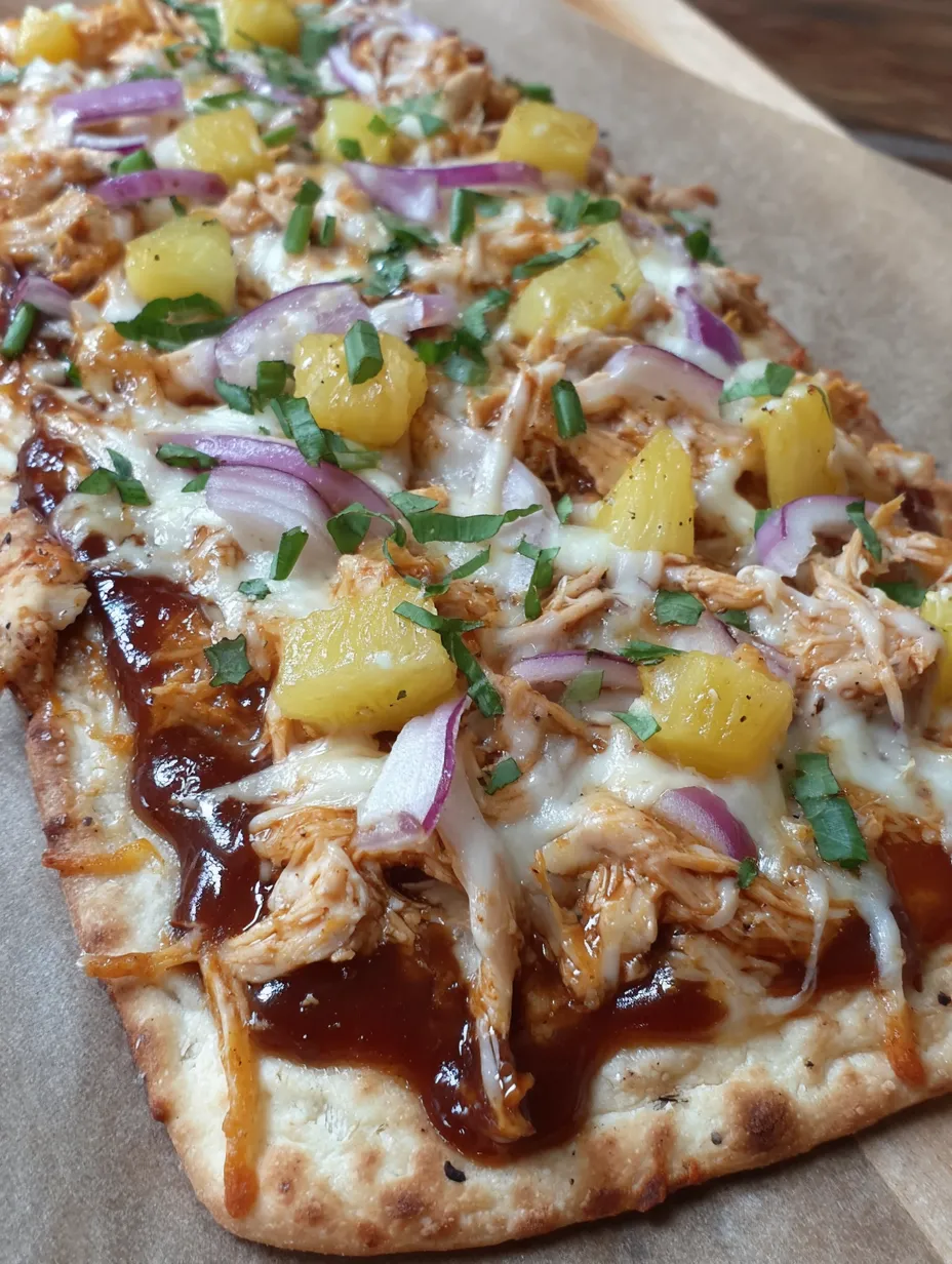 Hawaiian BBQ Chicken Flatbread Pizza