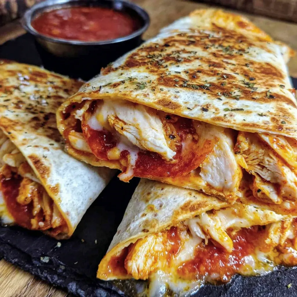 Chicken and Pepperoni Pizza Melts