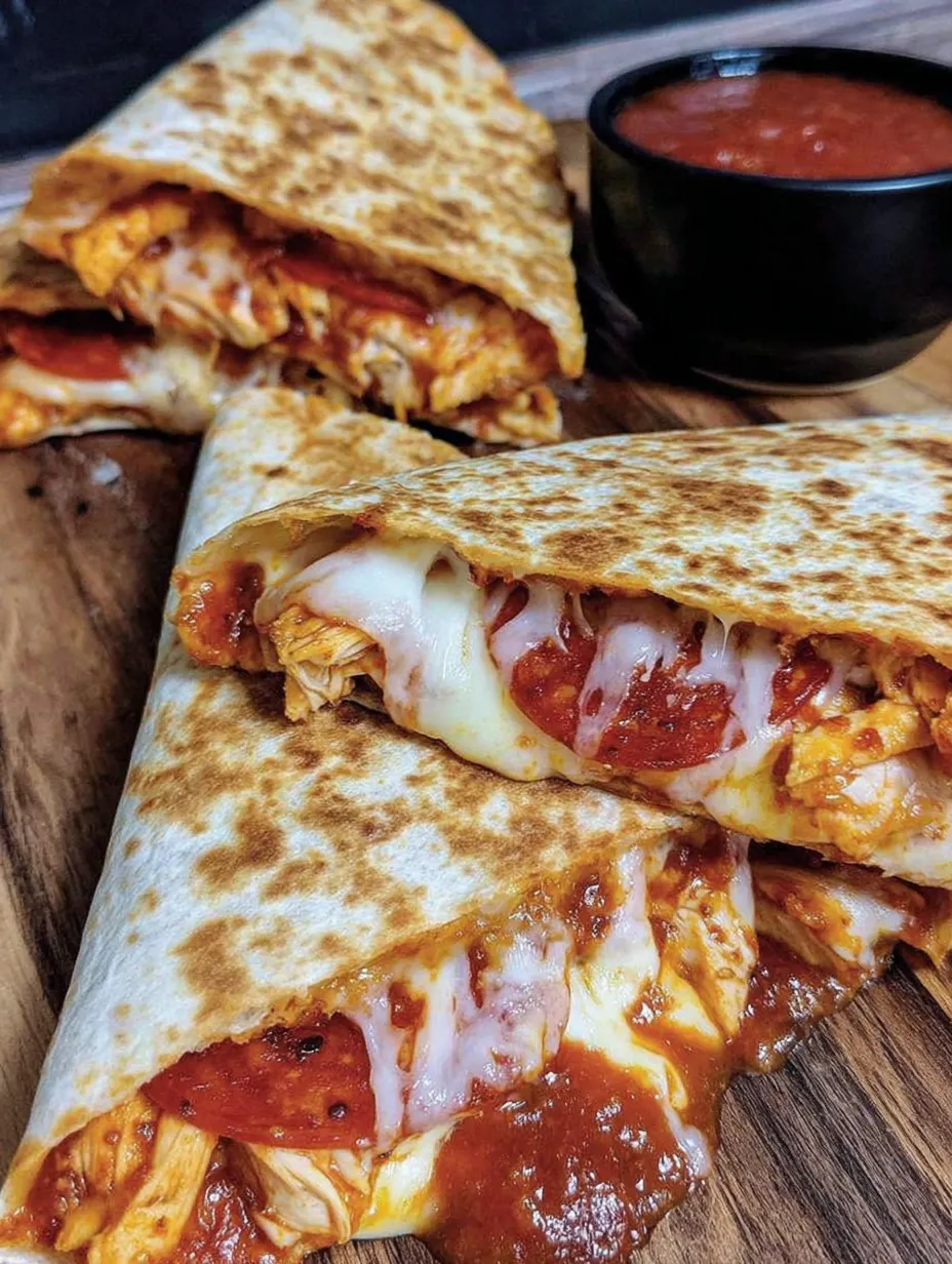 Chicken and Pepperoni Pizza Melts