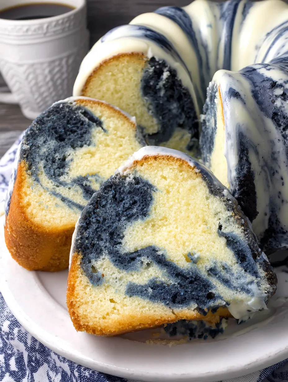Blue Velvet Swirl Vanilla Pound Cake