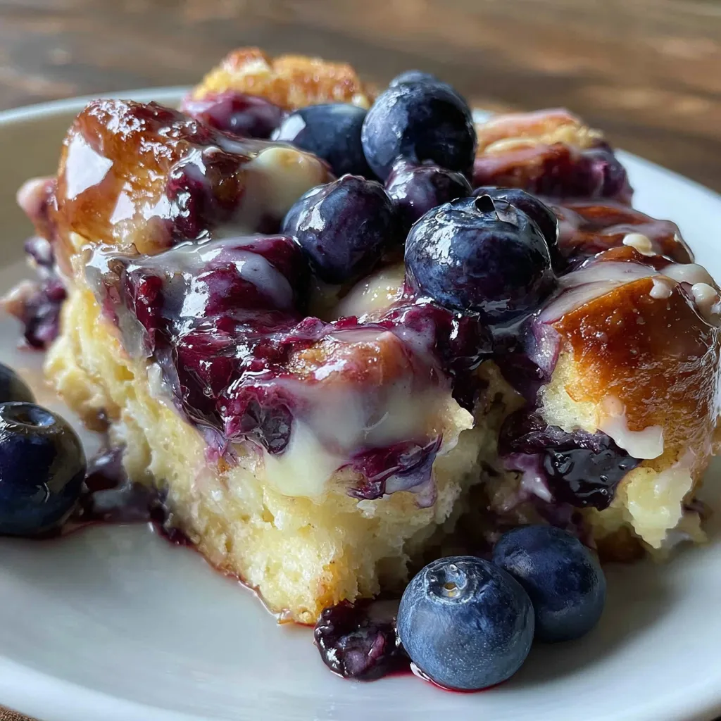 Blueberry Cinnamon Roll Casserole
