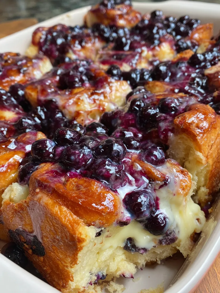 Blueberry Cinnamon Roll Casserole