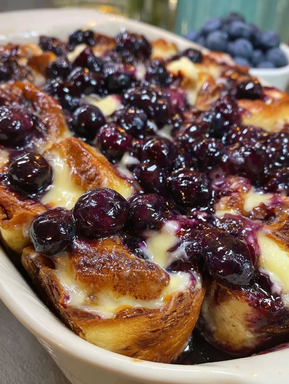 Blueberry Cinnamon Roll Casserole