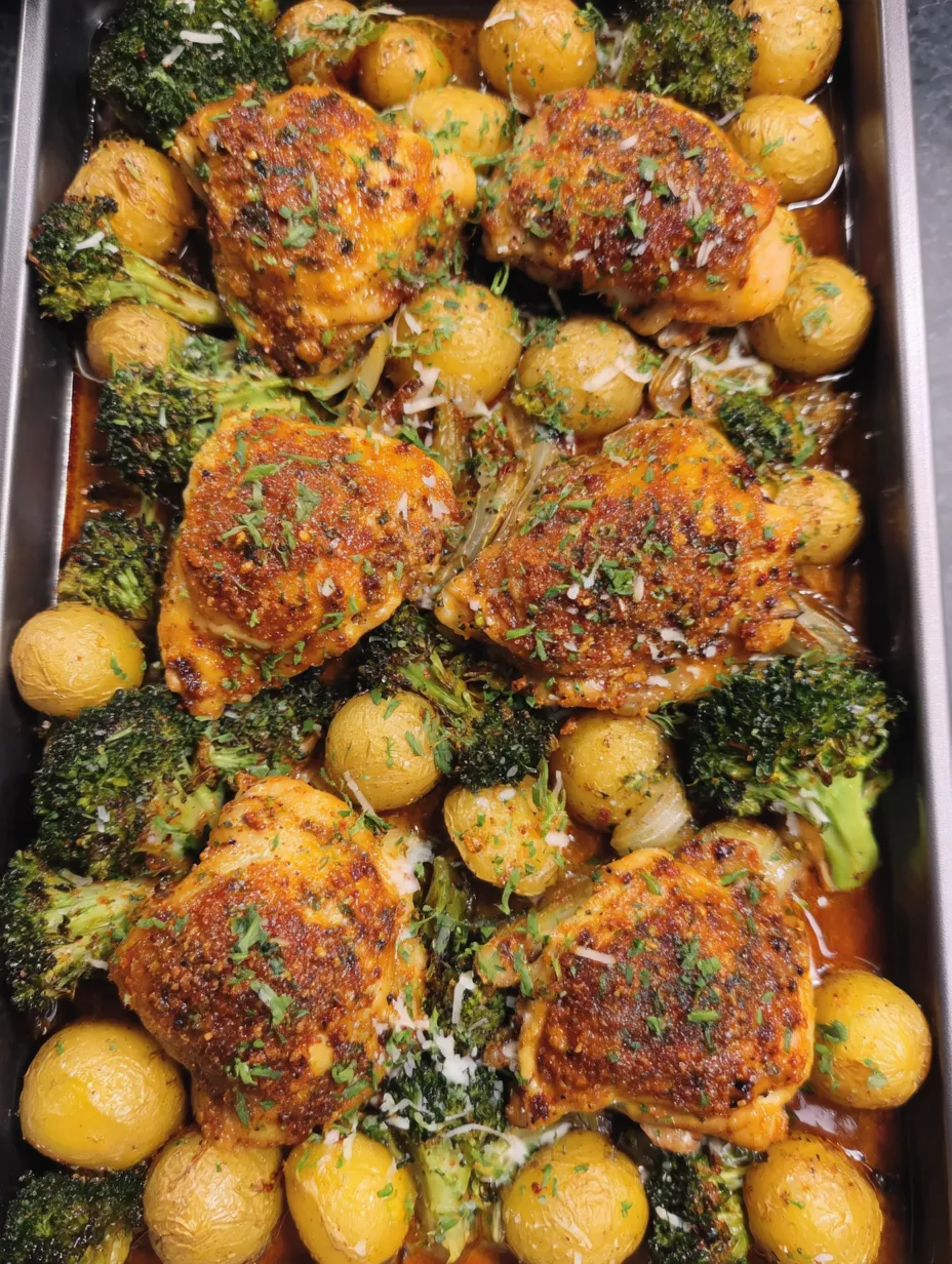 Sheet Pan Parmesan Garlic Chicken Thighs