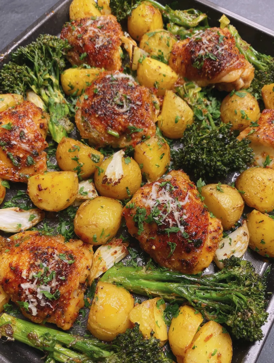 Sheet Pan Parmesan Garlic Chicken Thighs