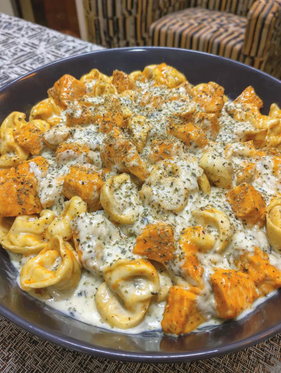 Buffalo Chicken Tortellini Alfredo