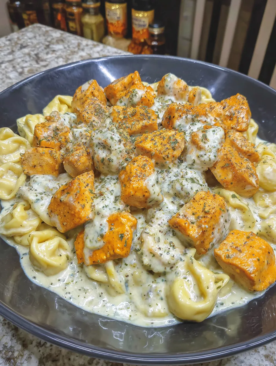 Buffalo Chicken Tortellini Alfredo