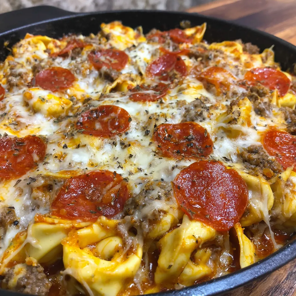 Cheesy One Pan Pizza Tortellini