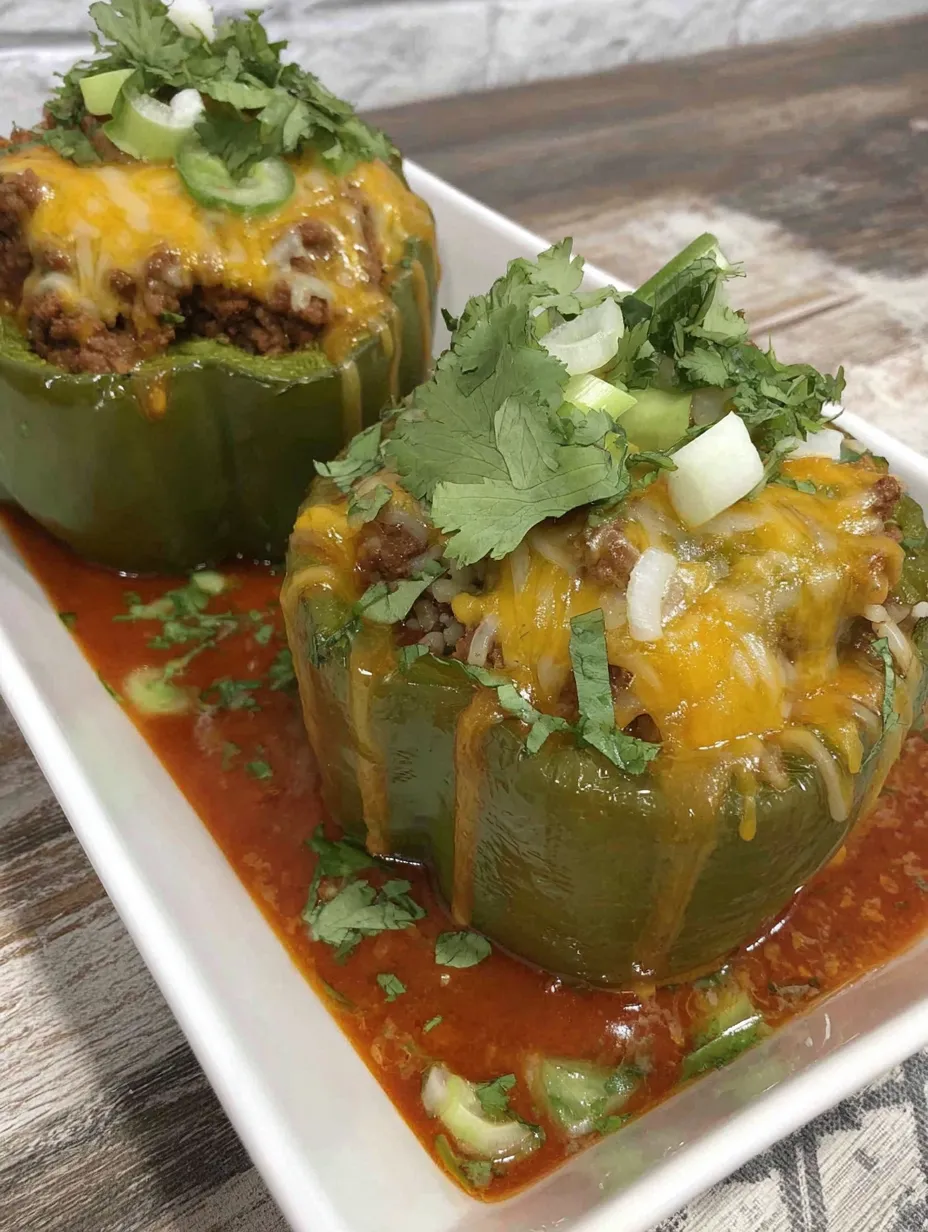 Air Fryer Cheesy Taco Stuffed Peppers