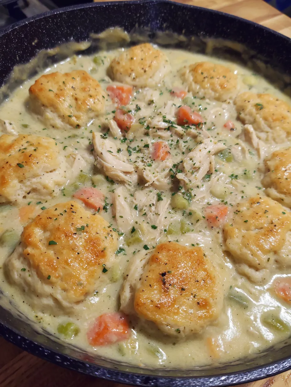 Chicken Dumpling Soup With Biscuits