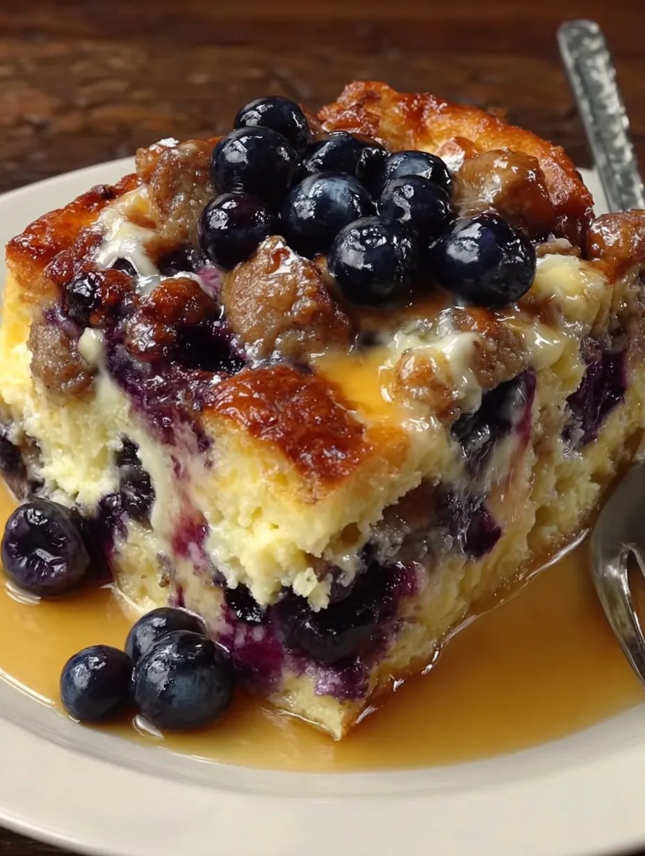 Blueberry Sausage Pancake Bake