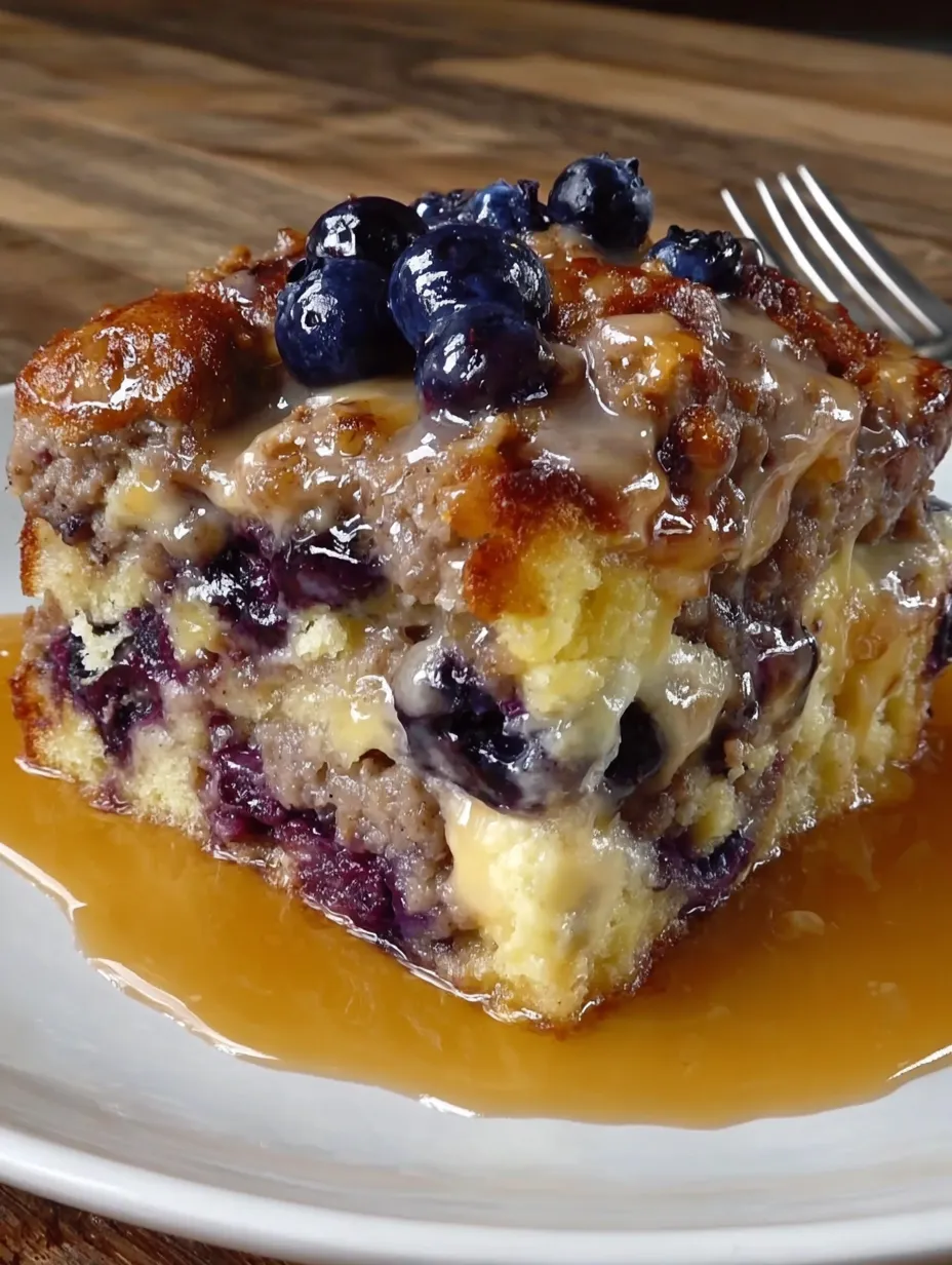 Blueberry Sausage Pancake Bake