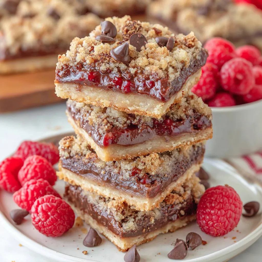 Chocolate Raspberry Crumb Bars Recipe