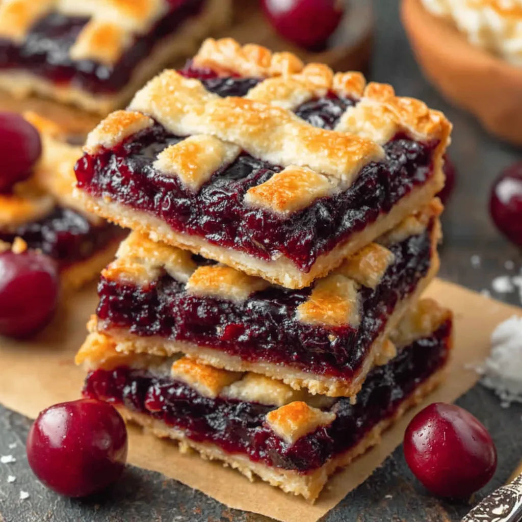 Cherry Pie Bars with Lattice Topping Recipe