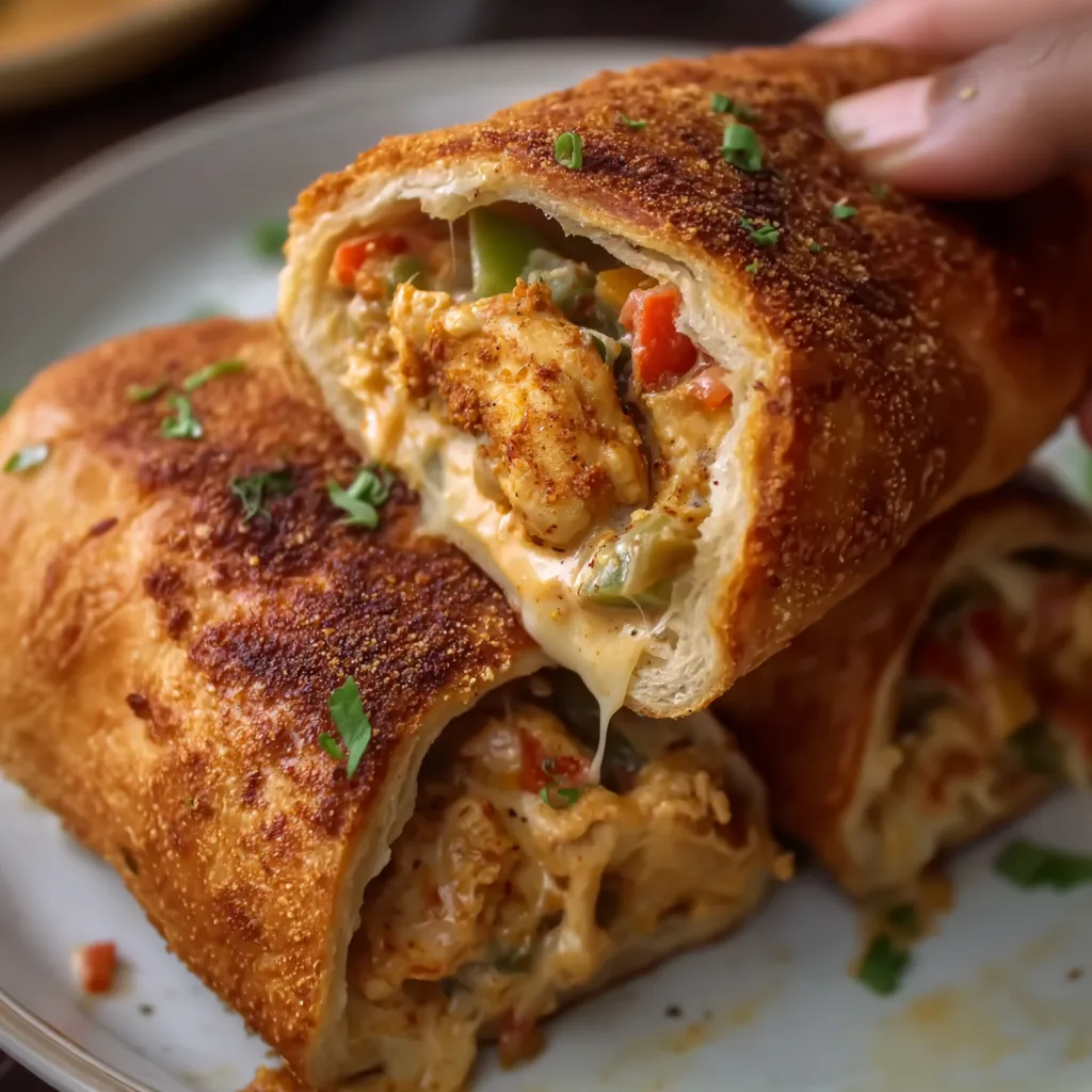 Creamy Chicken Fajita Bread Pockets Recipe