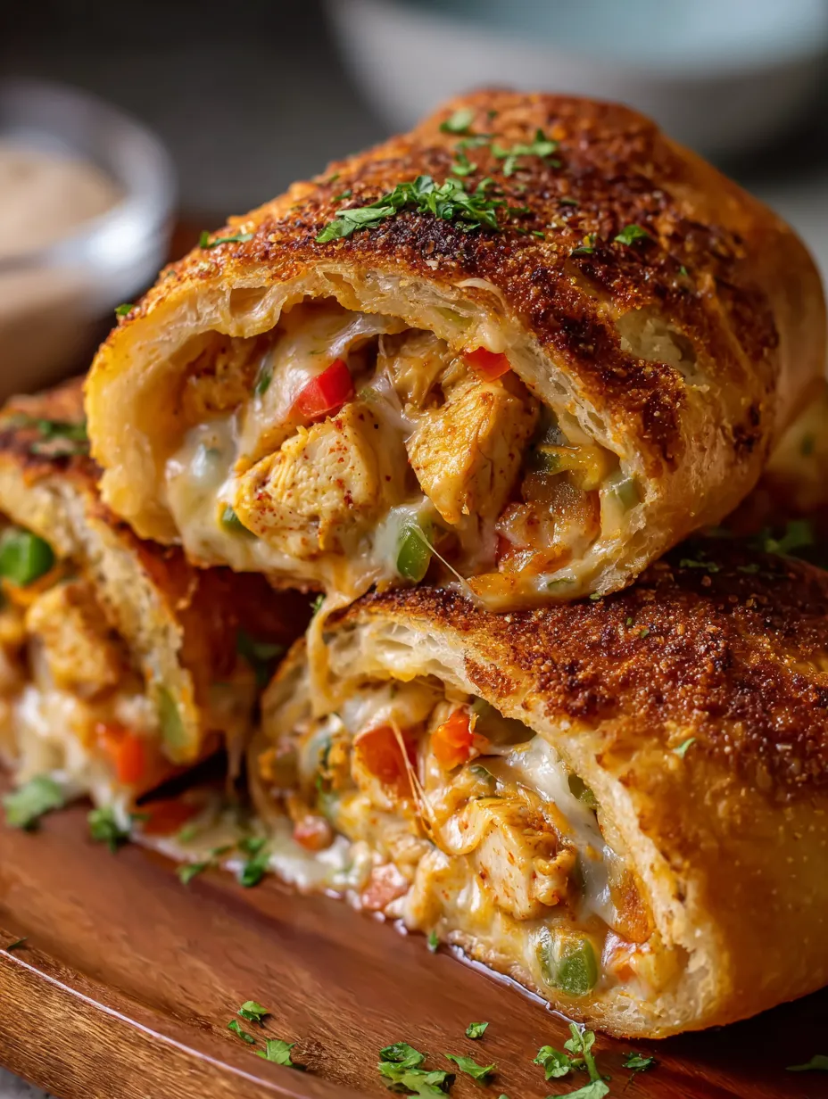 Creamy Chicken Fajita Bread Pockets Recipe