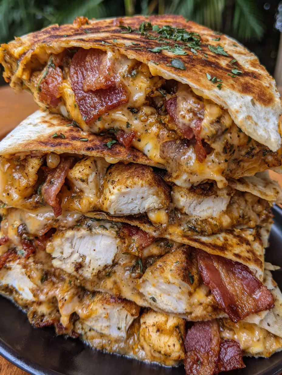 Bacon Chicken Chipotle Ranch Quesadillas