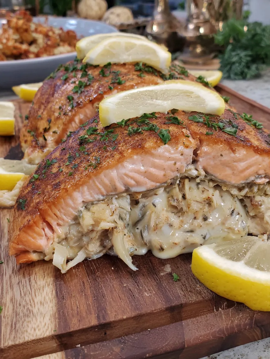Smoked Crab Stuffed Salmon