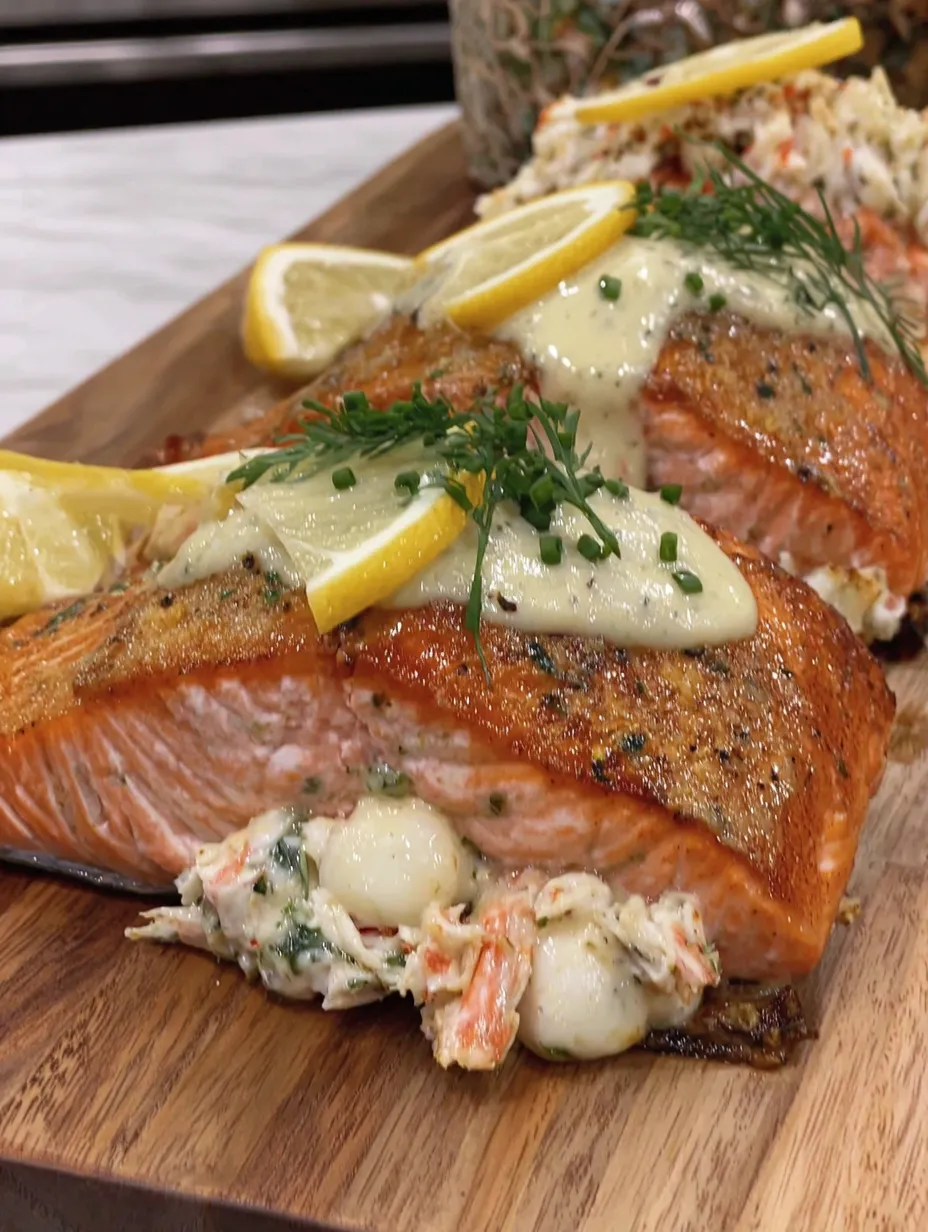 Smoked Crab Stuffed Salmon