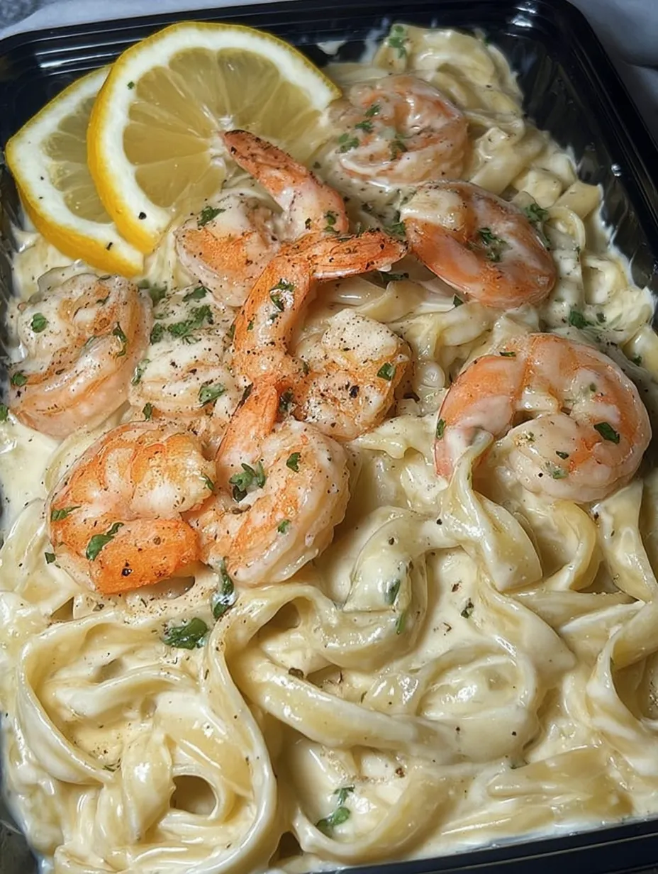 Easy Shrimp Alfredo Pasta