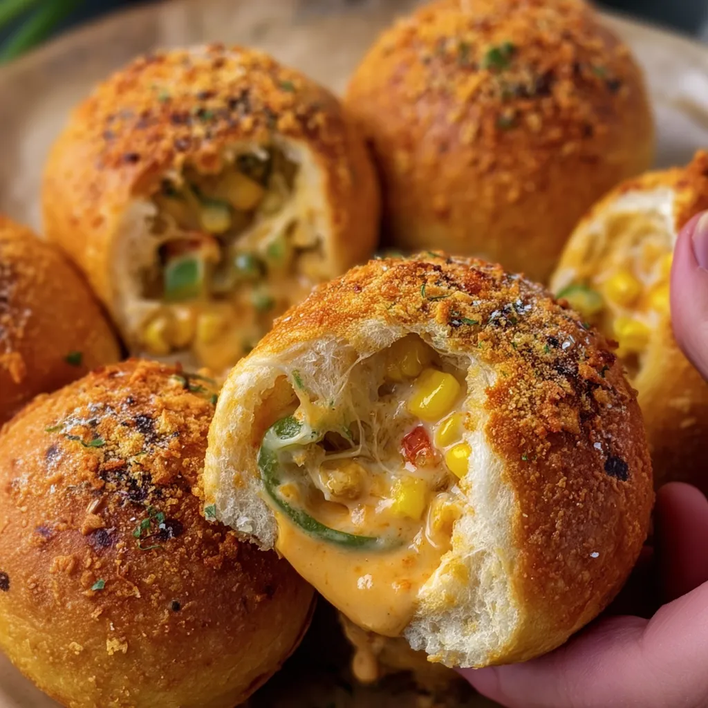 Creamy Chicken Curry Stuffed Bread Rolls