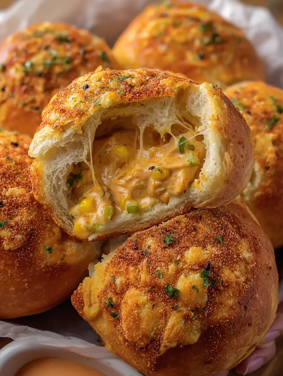Creamy Chicken Curry Stuffed Bread Rolls