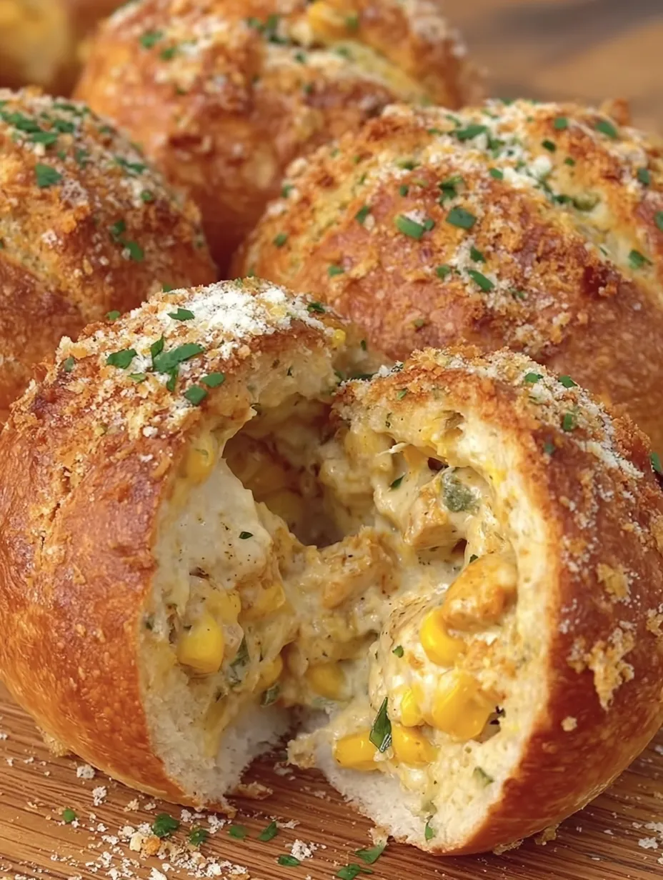 Creamy Chicken Curry Stuffed Bread Rolls