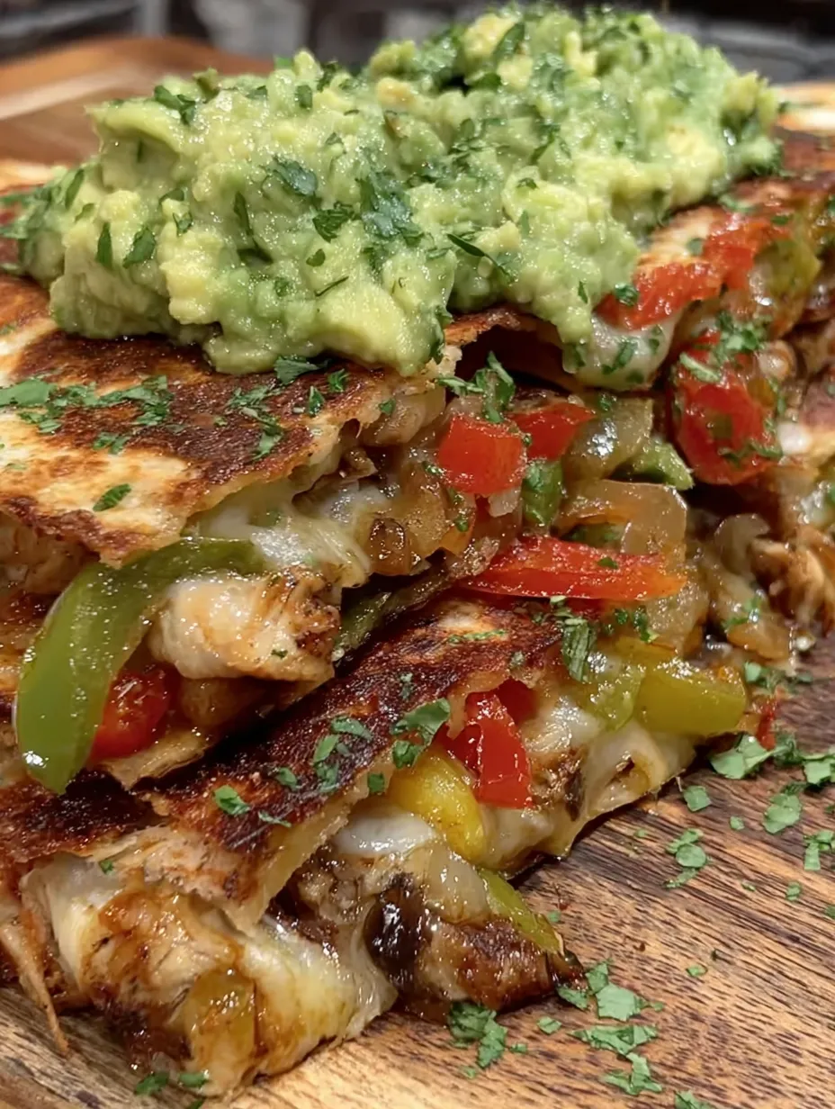 Chicken Fajita Quesadillas Recipe with Fresh Guacamole