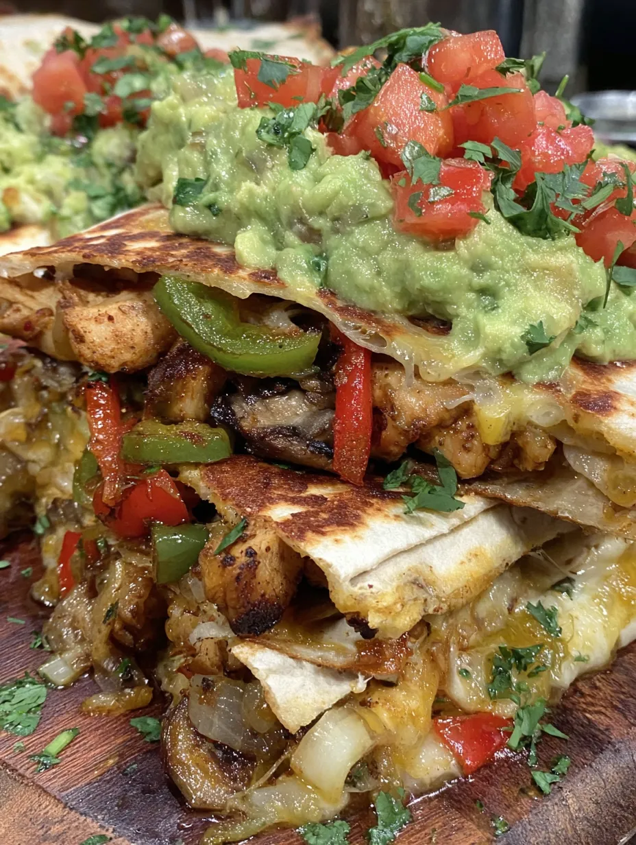 Chicken Fajita Quesadillas Recipe with Fresh Guacamole