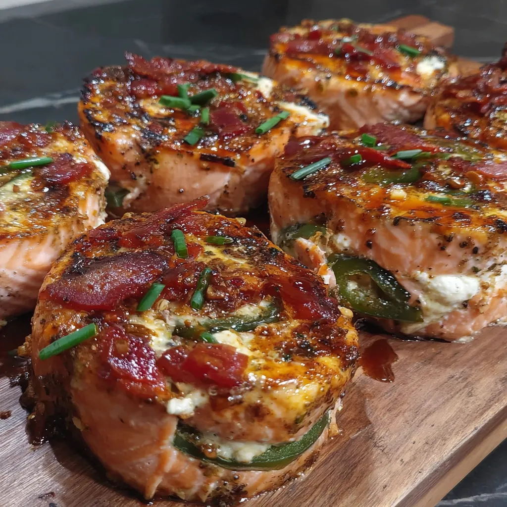Jalapeno Popper Salmon Pinwheels