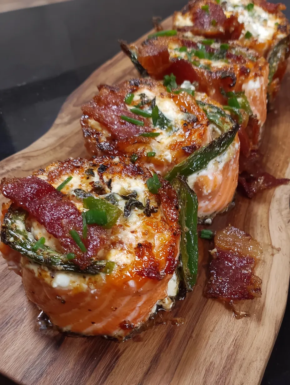 Jalapeno Popper Salmon Pinwheels